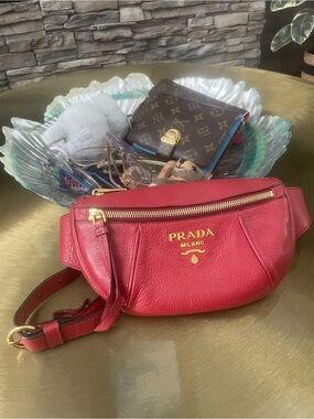Prada Vitello Daino Mini Belt Bag with Gold Logo